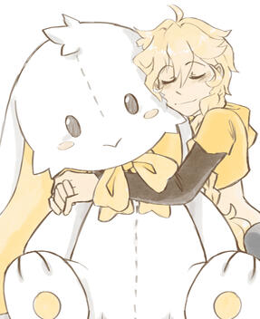 aether with giant plush